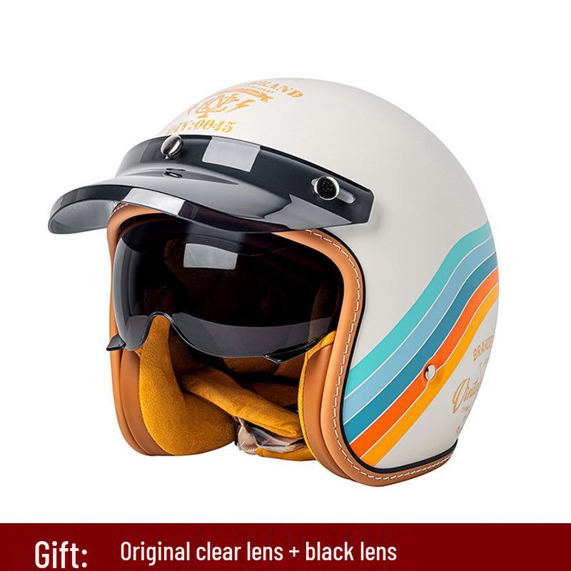Best-Selling 3/4 DOT Motorcycle Helmet for Men & Women – Retro Scooter/Moped/Cruiser Style