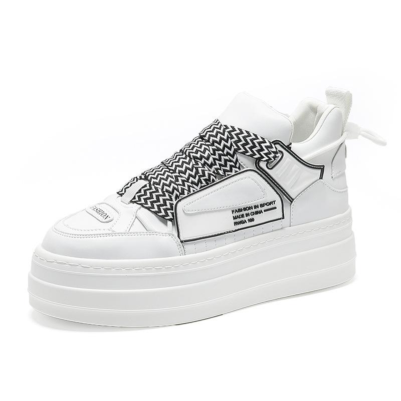 Freizeitschuhe Herren Schuhe mit dicker Sohle weiße Schuhe Herren Trend Street Europäische Muffinsohle, nationaler Trend Fan höhenvergrößernde Schuhe Spot