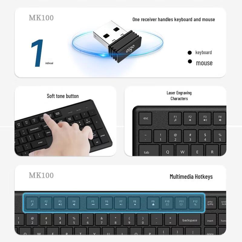 aigo MK100 Wireless Keyboard and Mouse Combo