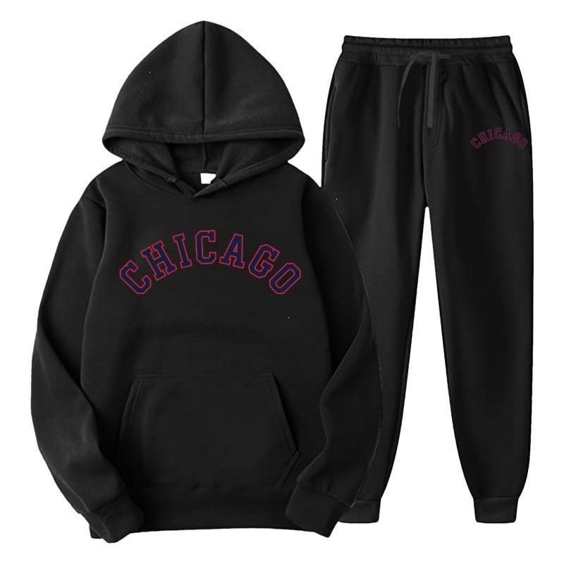 Mens Hooded Tracksuit Set Long Sleeve Sweatshirt Fleece Lined Casual Sportswear