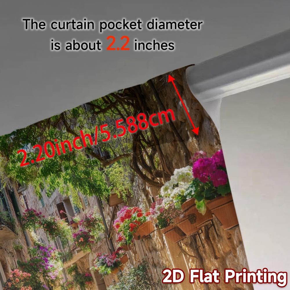 2pcs, 2D FLAT PRINTING Curtains (Without Rod) Flowered Alley Modern Curtain Modern Polyester Curtains Versatile All Ldeal for