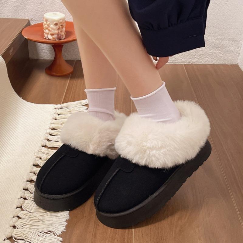 Autumn and Winter New Velvet Thickened Wool Warm Cotton Shoes Women Wear Matte Cover Feet Short Snow Boots Cotton Boots