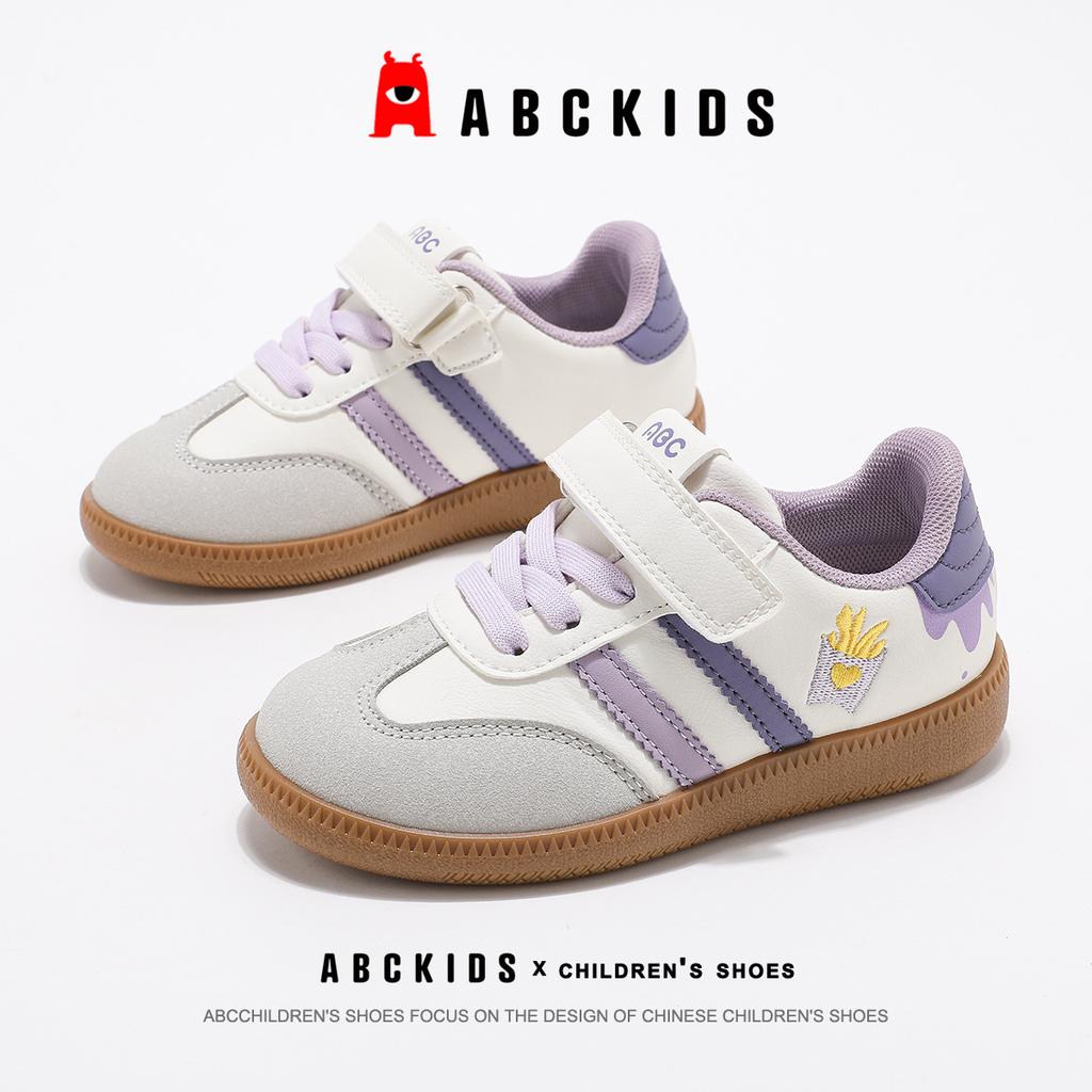 Girls' Sports Shoes 2025 New Spring and Autumn Soft-soled Velcro Casual Moral Training Shoes Medium and Older Children's Embroidered Board Shoes Low-t