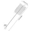 J0MC 5pcs Nylon Bristle Brush Set For Cleaning Bottles And Cups With Stainless Handle