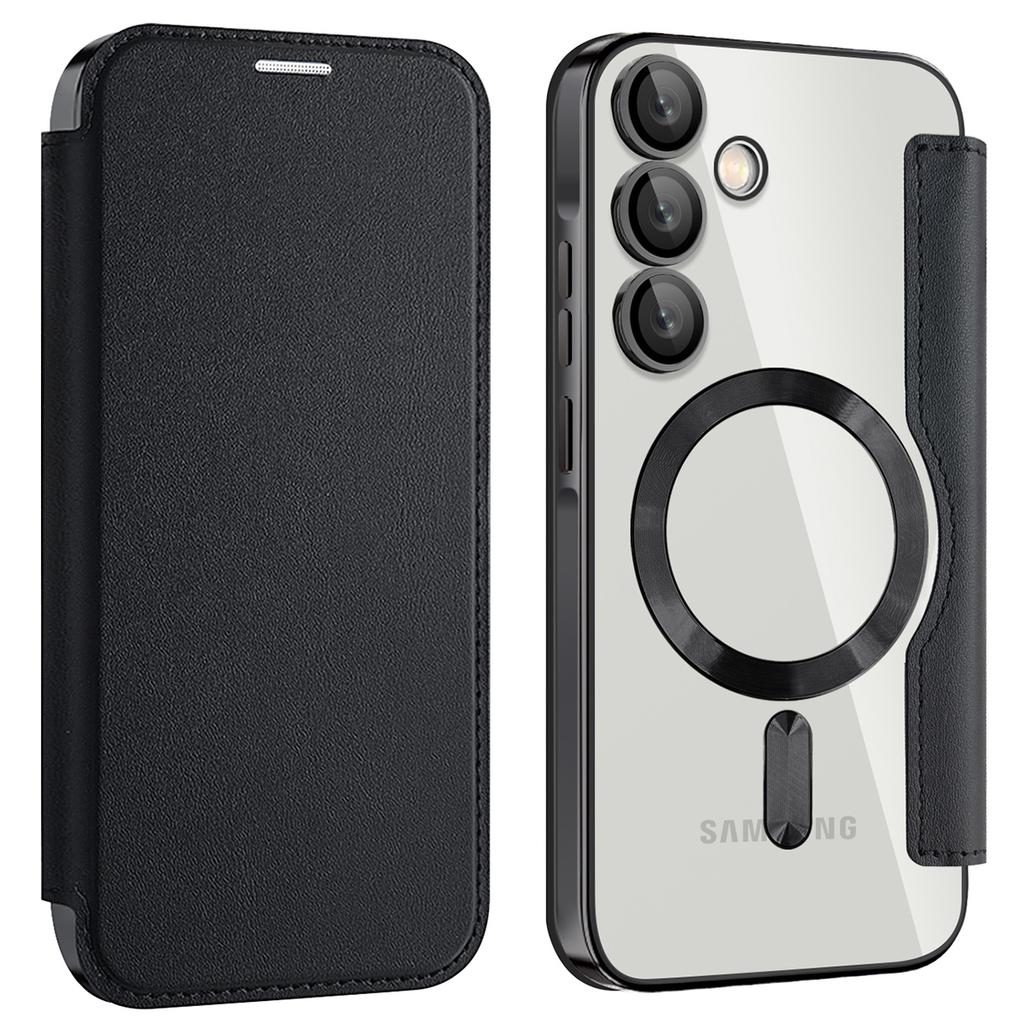 For Samsung Galaxy A55 5G Case Compatible with MagSafe Leather Phone Cover RFID Blocking