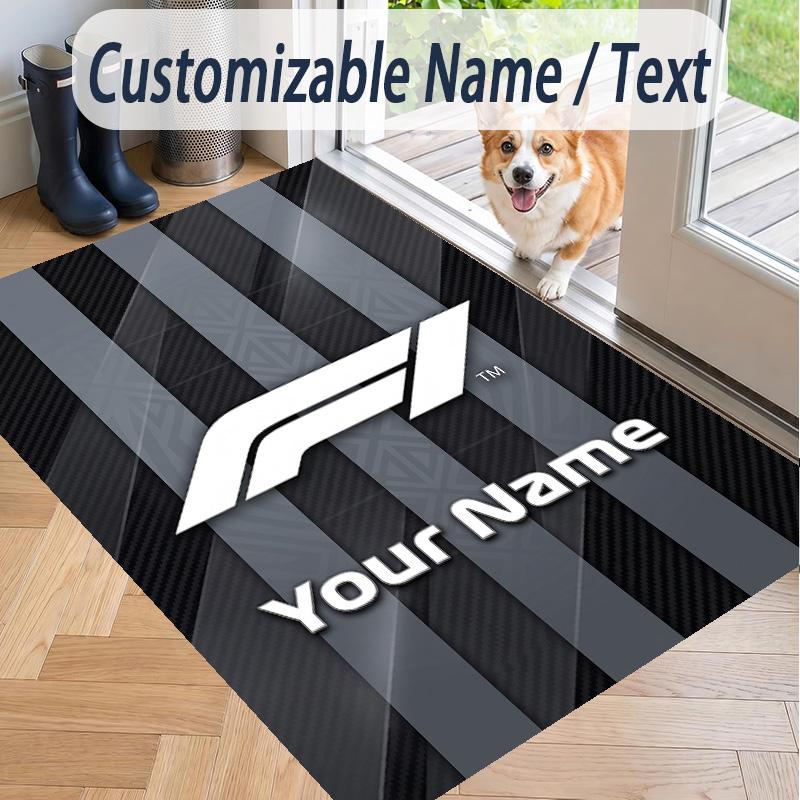Custom Text Printed Rug F1 Non Slip Floor Carpet For Home Room Decor