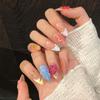 Design #677  Press on Nails Set Luxury Handmade 3D Flower Shell Manicure Gel Nails Tips Acrylic Fake Nails for Women