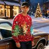 Men's Casual Loose Fit Long Sleeve Round Neck Printed Top for Everyday Wear
