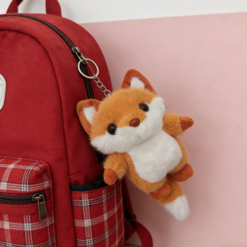 Großhandel Niedlicher und Exquisiter Tier-Plüschanhänger Kawaii Fuchs Spielzeug Hübscher Pfau Schlüsselanhänger Rucksackanhänger Kindergeburtstagsgeschenk