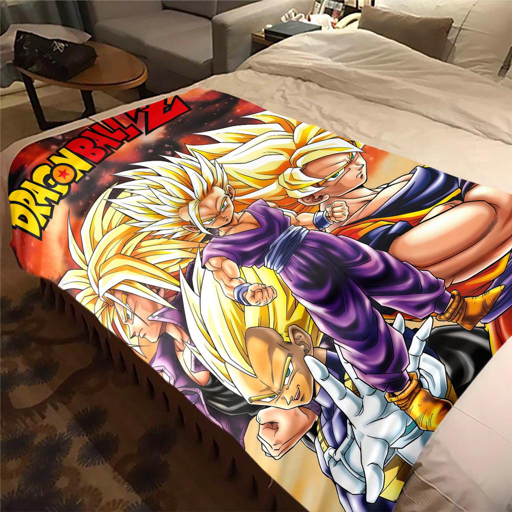 1PC Dragon Ball Z  Print Flannel Blanket, High quality All Seasons, Home Decor, Warmth and Comfort, Perfect for Christmas Gifts