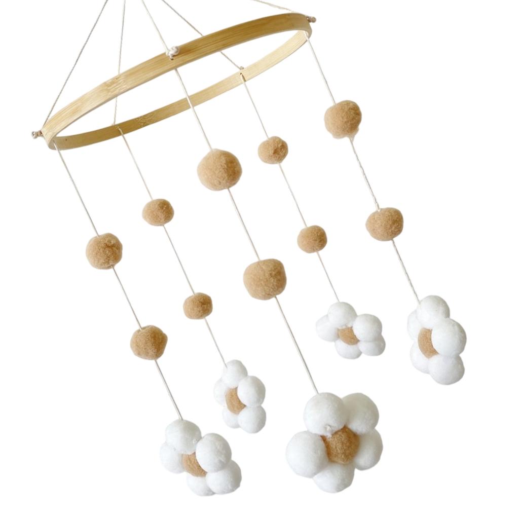 Baby Crib Mobile for Boys Girl Felt Flower Nursery Mobile Baby Mobile Handmade Ceiling Mobile Gift for Christmas