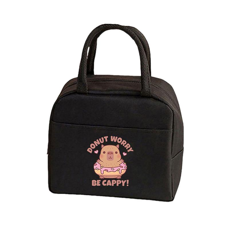 Cartoon Cute Capybara Print Insulated Lunch Bags  Portable Thermal Lunch Tote Bags Picnic Food Preservation Lunch Box Bag