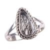Natural Black Rutile Gemstone 925 Solid Sterling Silver Jewelry Ring Size 7 b5R90