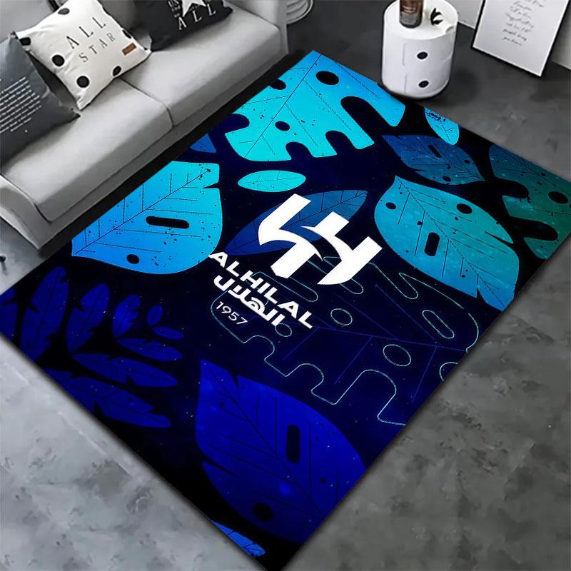 Tappeto Al-Hilal Saudi FC per Soggiorno Camera da Letto Casa Decorazione Divano, Tappetino Antiscivolo per Giochi Bambini