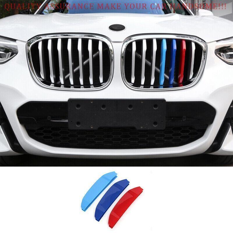 For BMW X3 2018-2024 ABS 3-Color Front Grille Grill Inserts Ring Strip Trim 3PCS