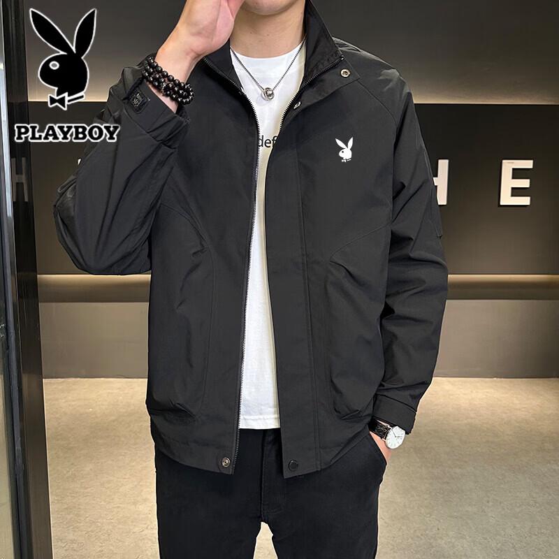 Playboy Men's Stand-Collar Casual Jacket