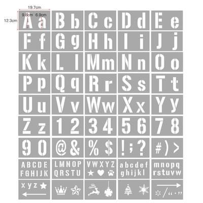 45PCS Stencils Letter and Number Template Reusable Washable Alphabet Stencils Environment-friendly