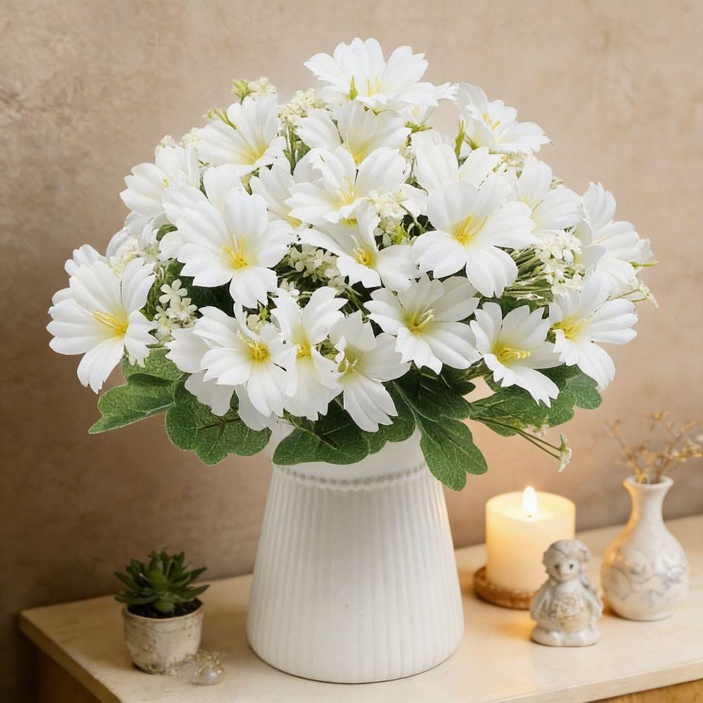 Plastic Realistic Faux Blooms UV Resistant Fake Flower Bouquets  Flower Arrangement