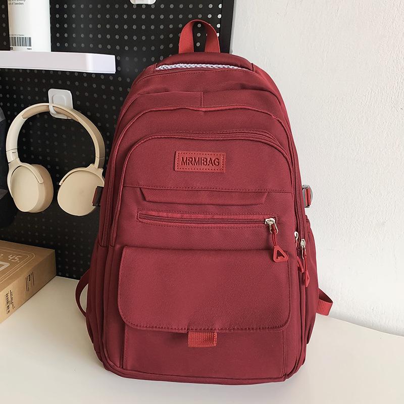 

Рюкзак бордового цвета для девочки, ученицы начальной школы, студентки колледжа, рюкзак для мальчика, ученика средней школы, ученика старшей школы