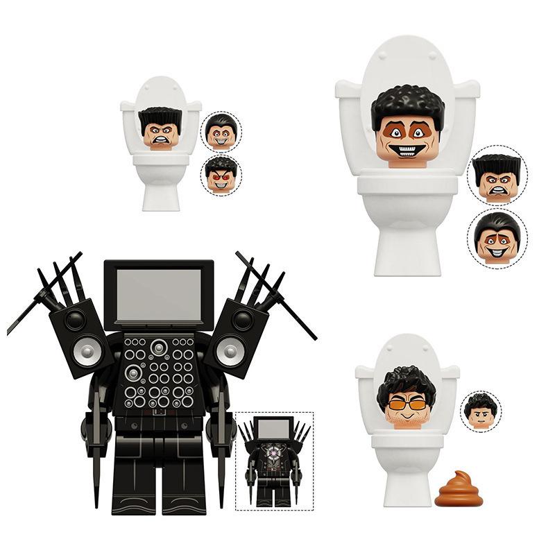 Building Block Toilet Man Monitoring Human Figure Titan Speaker And Tv Man Figure Assembly Play