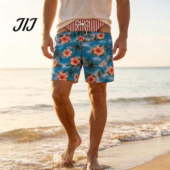 Optical Illusion Beach Wear Funny Hairy Butt Shorts, Men Leg Quick Dry Comfortable Elastic Waist Shorts Swim Trunks with Pockets for Pool Parties,