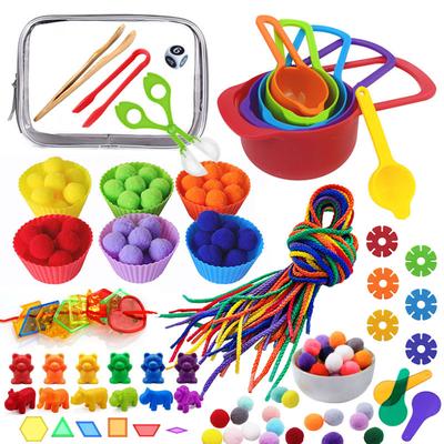 Giocattoli Montessori Allenamento Motricità Fine Colori Ordinamento Cognitivo Giochi di Conteggio e Abbinamento Parrocchia Materiali per l'Apprendimento Aperto Educazione Domestica
