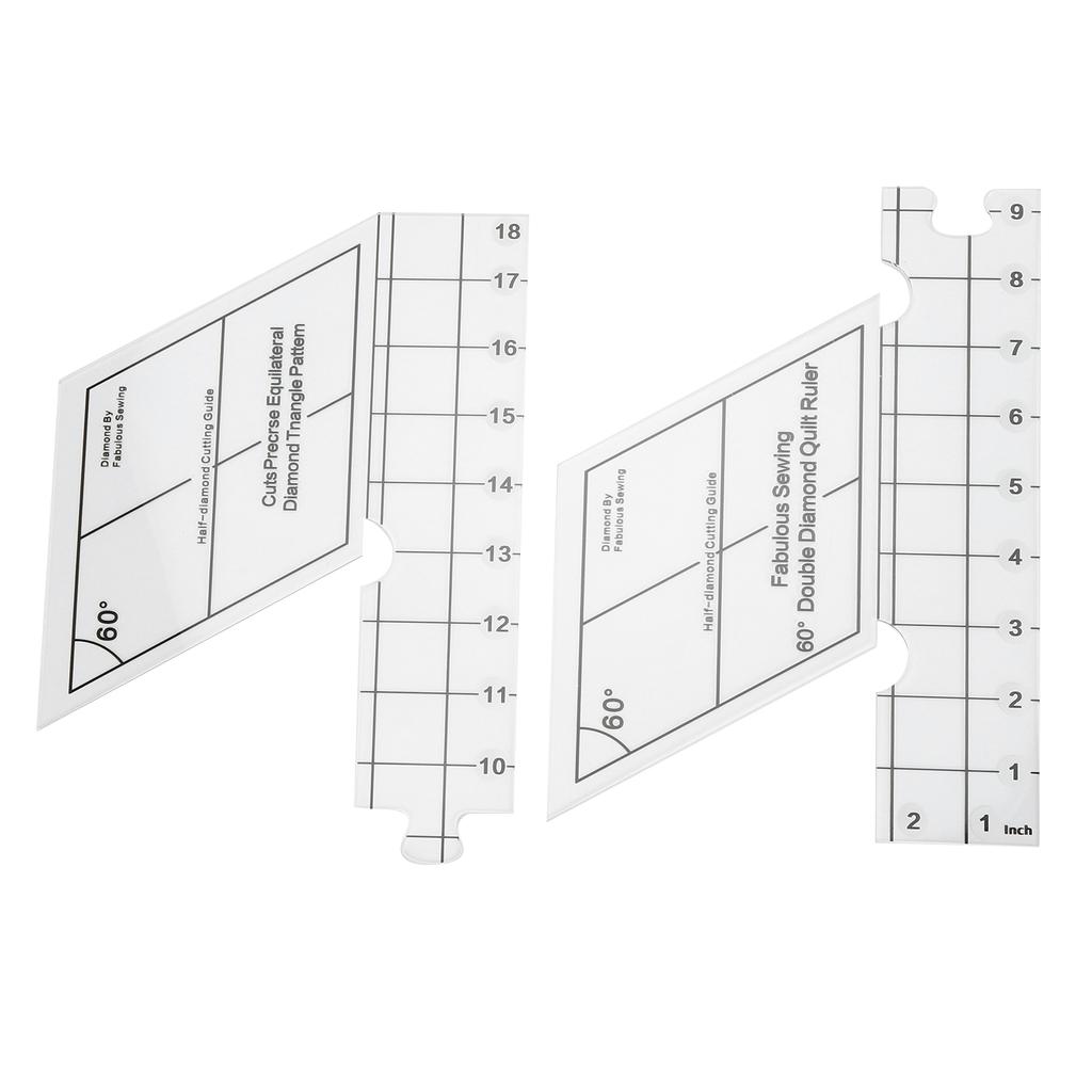 18inch Double Strip Quilting Ruler 60 Degree Diamond Quilt Ruler High Accuracy Transparent Quilting