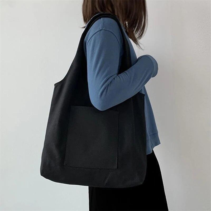 Plátěná taška pro ženy Nové ležérní tašky přes rameno Shopper Girls kabelky Ekologická ekologická úložná taška