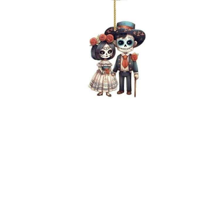 Skeleton Pendant Halloween Acrylic Car Accessory Fun Design Vehicle Interior