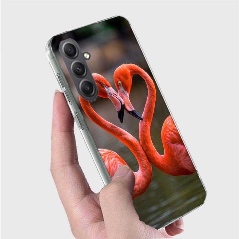 Flamingo Love Phone Case for Samsung A16 A26 A36 A56 A17 A37 A57 A07 A06 A02S A03 A04S A05S Galaxy Note 20 10 A50S A71 A51 A31 A