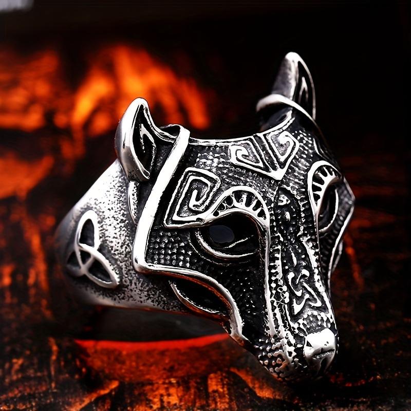 New Jewelry Wolf Head Ring Men's Trendy Hip-hop Domineering Trendy Jewelry Single Ring