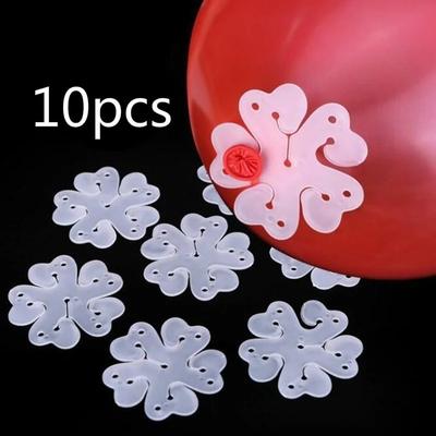 10 Stück/Los Fünf Löcher Pflaumenblütenform 5 in 1 Ballonmodellierclip für Partydekorationen Blumenballonclips Großhandel