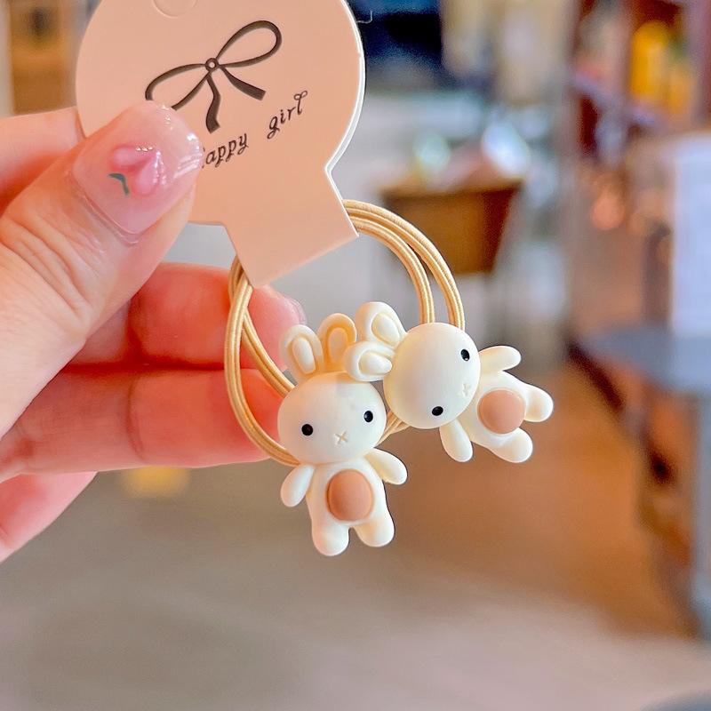 2PCS Cartoon Rabbit Bear Animals Cute Kids Elastic Hair Bands Children Hair Ties Girls Hair Accessories Baby Headdress