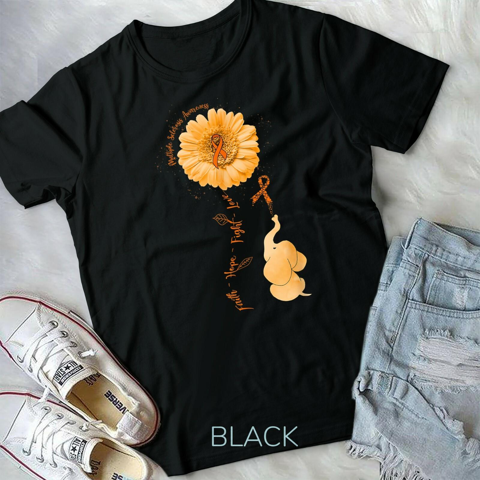 Elephant Faith Hope Fight Love Multiple Sclerosis Awareness T-shirt M