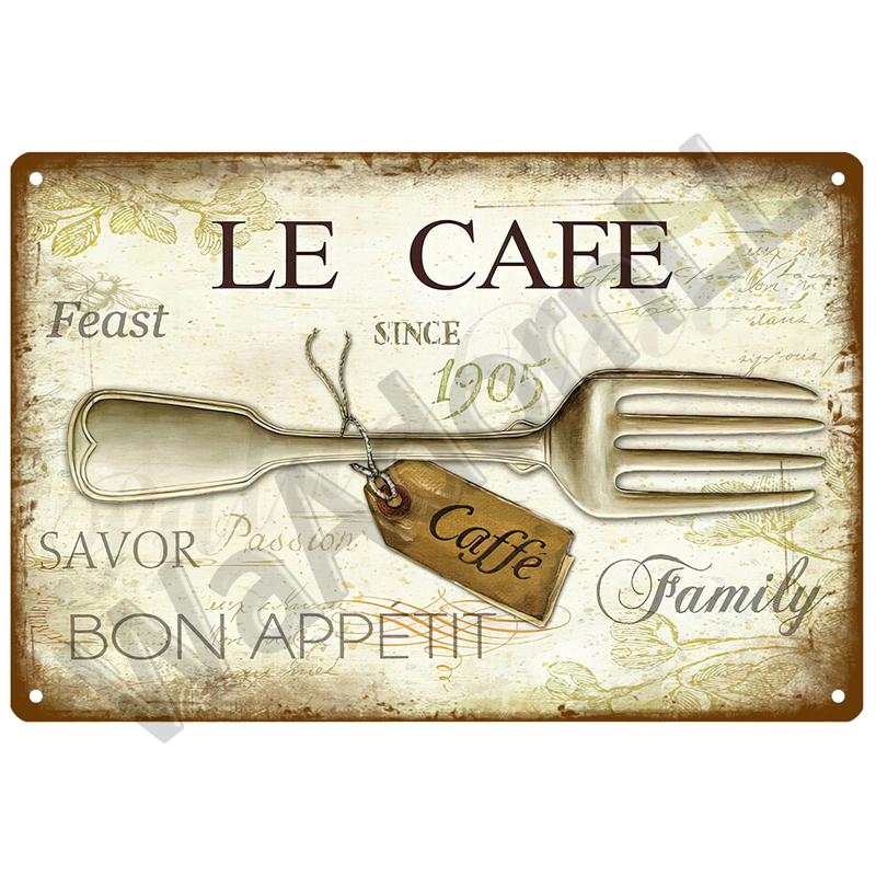 Metallschild Wohnkultur Fast Food Vintage Blechschild Plakette Metall Retro Teller Hot Dog Poster Wanddekor für Küche Café Diner Bar
