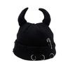 Little Devil Ears Autumn/Winter Knitted Hat Woolen Hat Men and Women Landlord Hat Broken Hole Decorative Guapi Hat