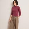 Women's Fashionable Cashmere Half-High Collar Knit Top - Versatile Long Sleeve Warm Base Layer for Autumn/Winter