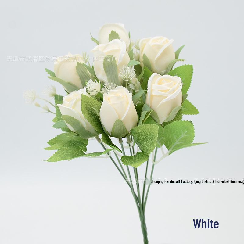 Букет из 7 искусственных роз с жемчужной ручкой для свадеб, домашнего декора, фотографии и композиций