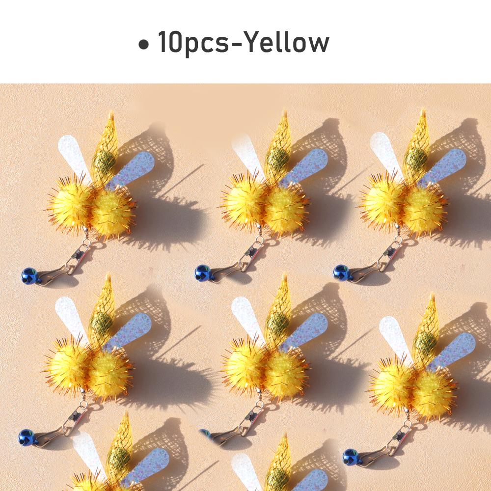 10pcs Simulated Glitter Fly Cat Teaser Stick For Changing Heads Funny Cat Toy Cat Teaser Stick Catnip Ball Pet Toy