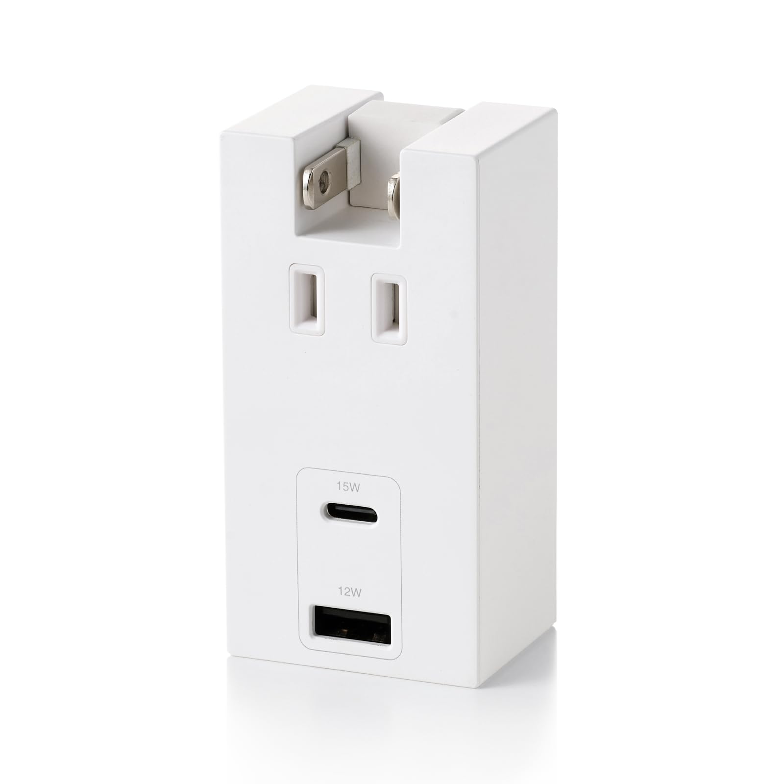

ELECOM Power Strip USB Outlet 15W AC x 1 Outlet x 1 x 1 Direct Insert 180 Degree Swing Plug Lightning Guard Dust Prevention Shutter Included White білий