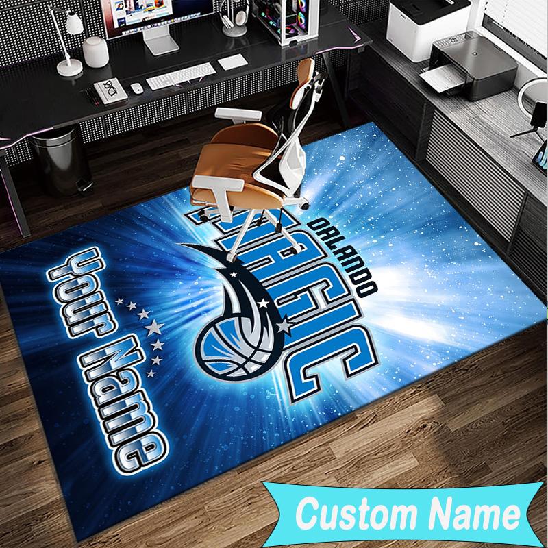 Custom Name Rug Orlando basketball Team Area Rug Suitable for Indoor And Outdoor,Carpets for Homes, Offices,Living Rooms,Home Decor,Christmas Gift
