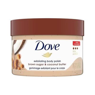 Exfoliační tělový peeling pro suchou pokožku, hnědý cukr a kokosové máslo, jemně exfoliuje a hydratuje, okamžitě zjemňuje a je bez sulfátů, kokosová vůně, 298 g