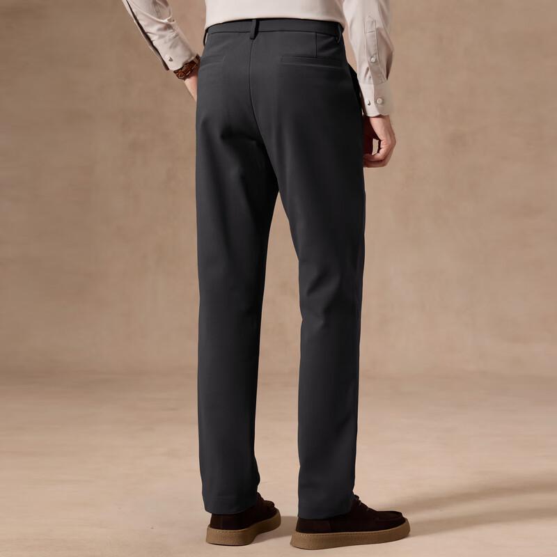 Judger Men's Fine Stripe Business Casual Straight-Leg Pants