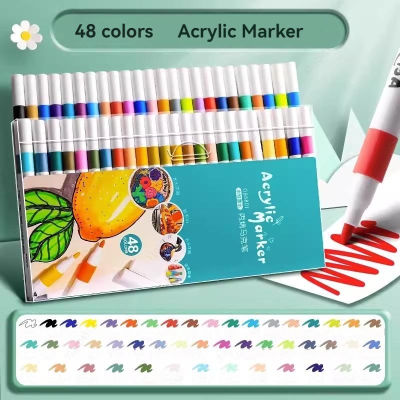24/80 Colors Acrylic Marker Rock Painting Kit for Kids Children Stone Paint Pens Set Ceramic Glass Wood DIY Crafts Art Supplies