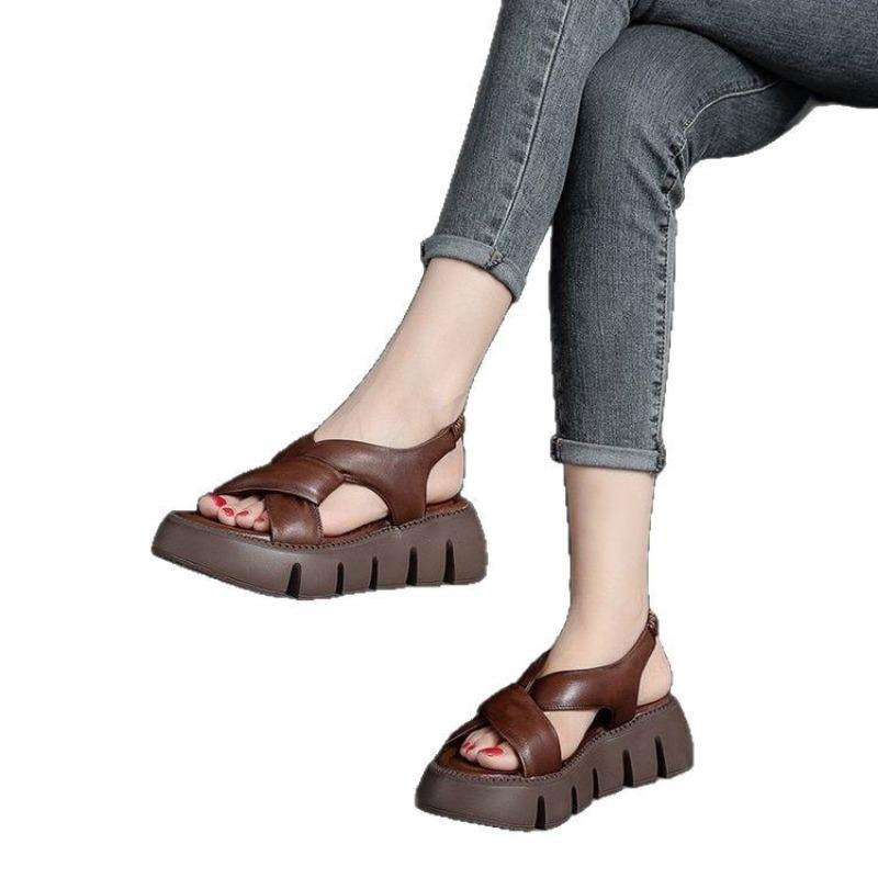 Fashion 2025 Summer New Woman Shoes Sandals Thick Heels Luxury Designer Women Wedges Platform Casual Platform Shoes Sandalias Planas