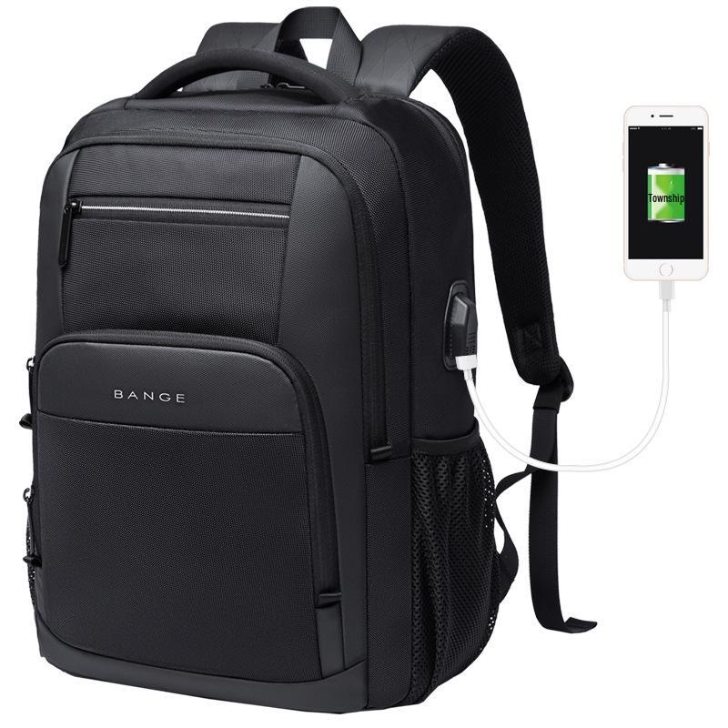 Bange Men's Backpack: Large Capacity, Breathable, Casual Laptop Bag with USB for Students