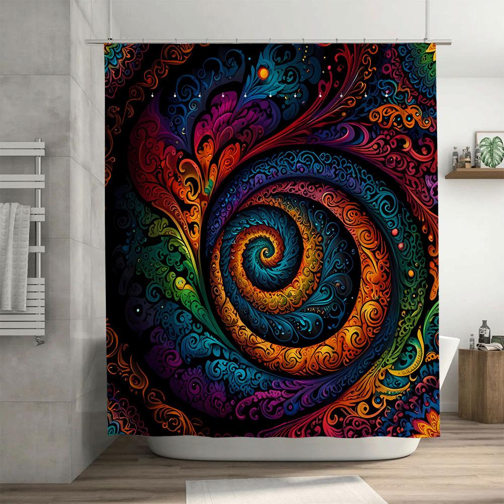 Stunning Abstract Print Shower Curtain Vibrant Colors Modern Design For Bath Decor