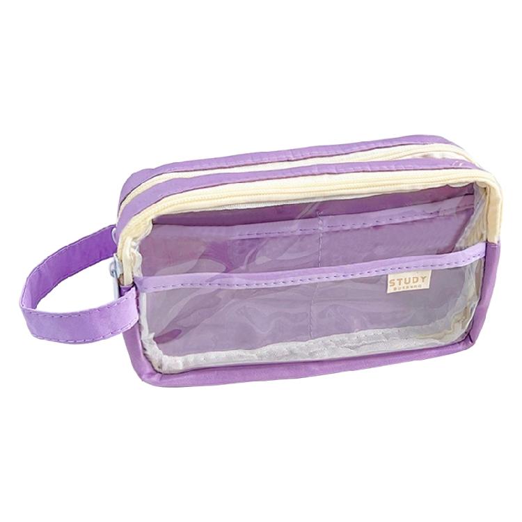 Large Capacity Pen Case Clear Pen Pouches Multifunctionnal Pencil Case Travel Cosmetic Storage Bag  for Girl Women