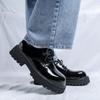 Leather shoes men's trendy shoes 2024 autumn new thick-soled big head Derby shoes black height increase versatile casual 9267-R