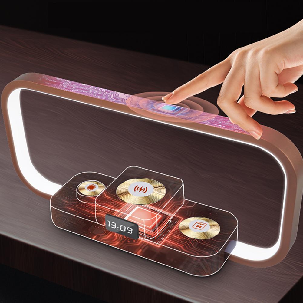 Table Lamp with Wireless Charger with 3 Charging Station Night Light Nightstand Lamp for Bedroom Gifts for Women Men Friends